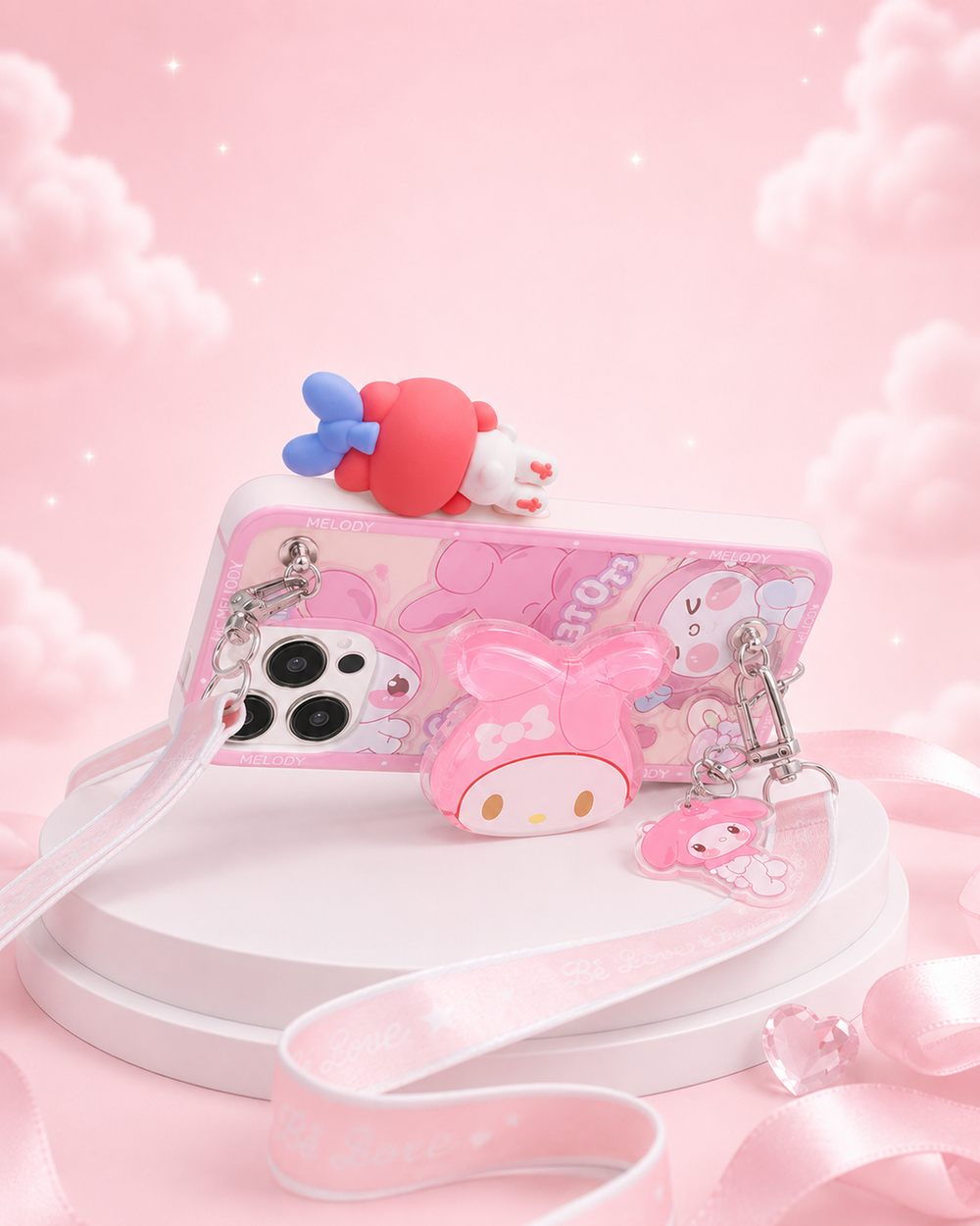 Coque Bandoulière Pink Melody 4-en-1