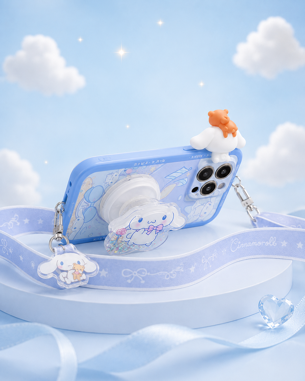 Coque Bandoulière Cinnamoroll Blue Cloud 4-en-1