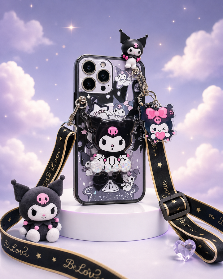 Coque Bandoulière Kuromi Violet Dream 4-en-1